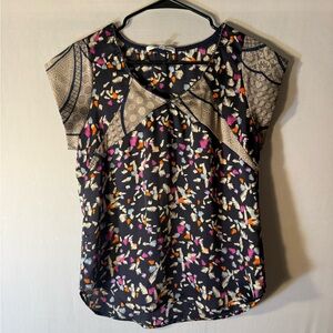 Collective Concepts Black and Multicolor Blouse